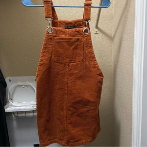 Forever 21 Burnt Orange Corduroy Overall Dress | S